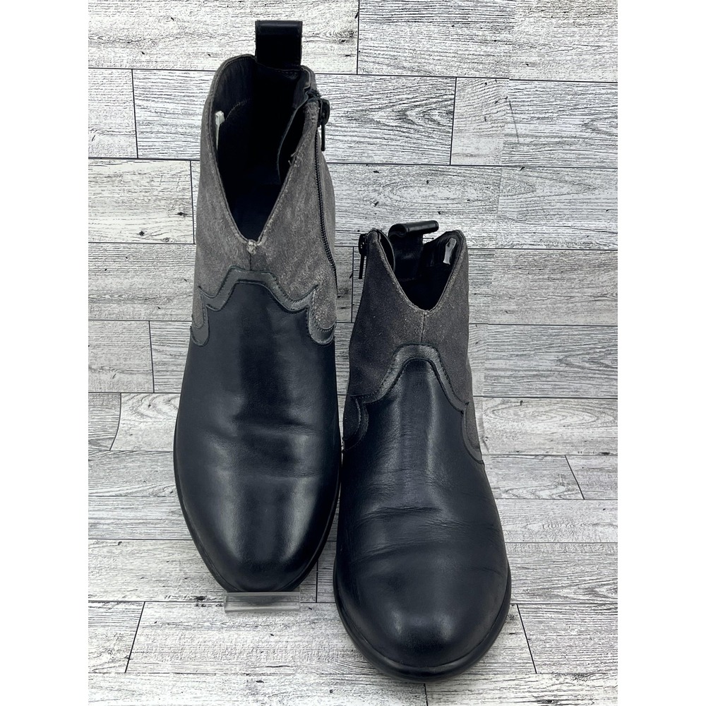 Naot Boots Womens‎ Size EU 40 US 9 Black Gray Leather Suede Side Zip Comfort